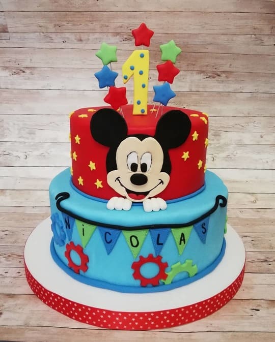 torta in pasta di zucchero topolino