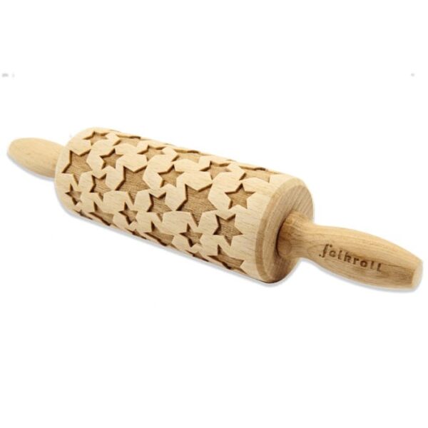 mattarello decorato con stelle folkroll