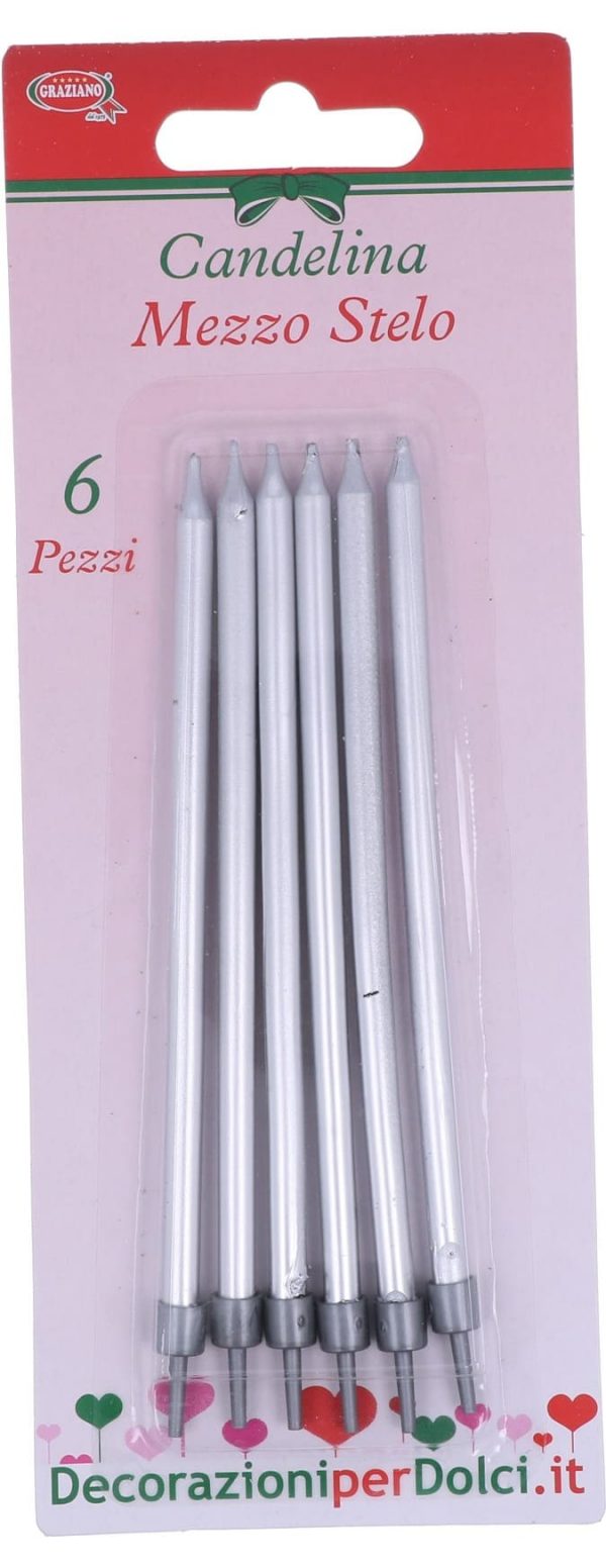 candele argento cromate per compleanno
