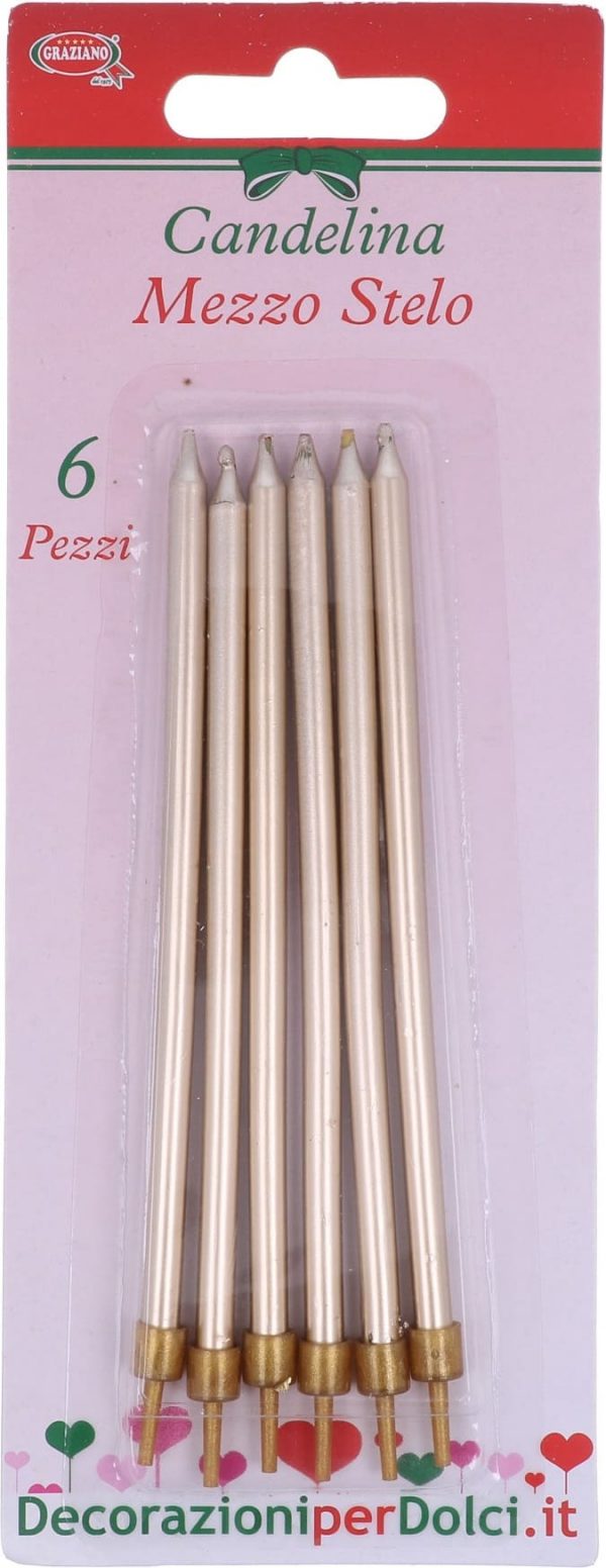 candele oro cromate per compleanno