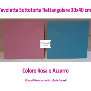 tavoletta sottotorta rettangolare rosa e azzurro